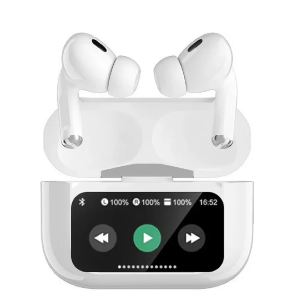 Airpods Pro 2 Screen TWS with ANC + ENC Bluetooth (White, True Wireless)