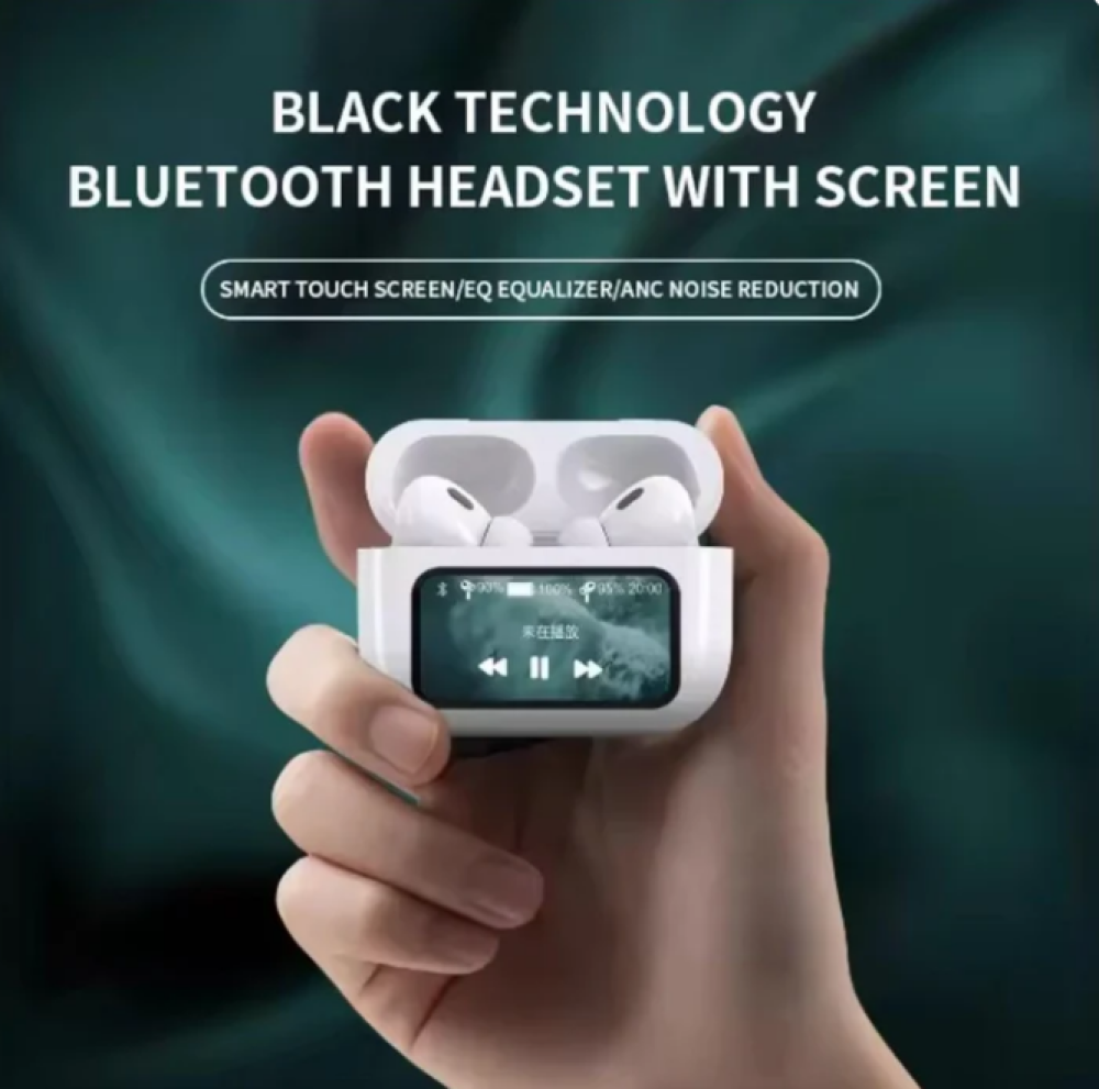 Airpods Pro 2 Screen TWS with ANC + ENC Bluetooth (White, True Wireless)